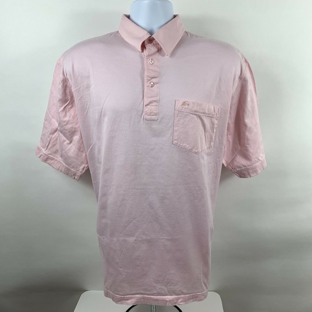 Pendleton Polo Shirt Men's Size Large Pink !00% Cotton Jersey Short Sleeve Golf
